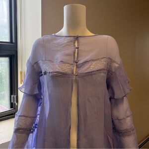 Lavender Sheer Lace Blouse